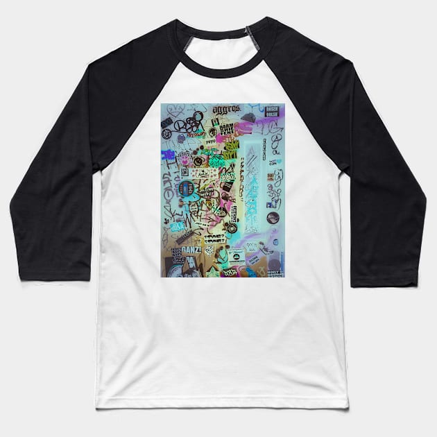 Graffiti Design Sticker Style Urban Tag Baseball T-Shirt by eleonoraingrid